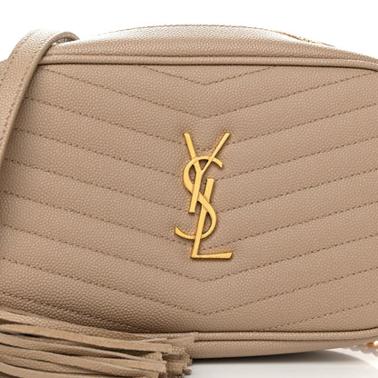 Saint Laurent Grain De Poudre Matelasse Monogram Mini Lou Camera Bag Dark Beige 8 of 11