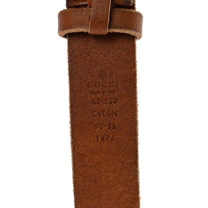 Gucci Cuoio Toscano Nickel Feline Buckle Belt 90 36 Cuir 3 of 7