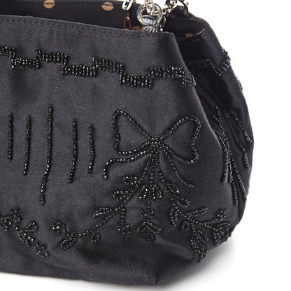 Valentino Garavani Satin Sequin Embellished Micro Shopping Bag Black 10 of 13