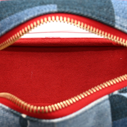 Louis Vuitton Denim Damier Monogram Patchwork PVC Beach Pouch Blue Rouge 5 of 9
