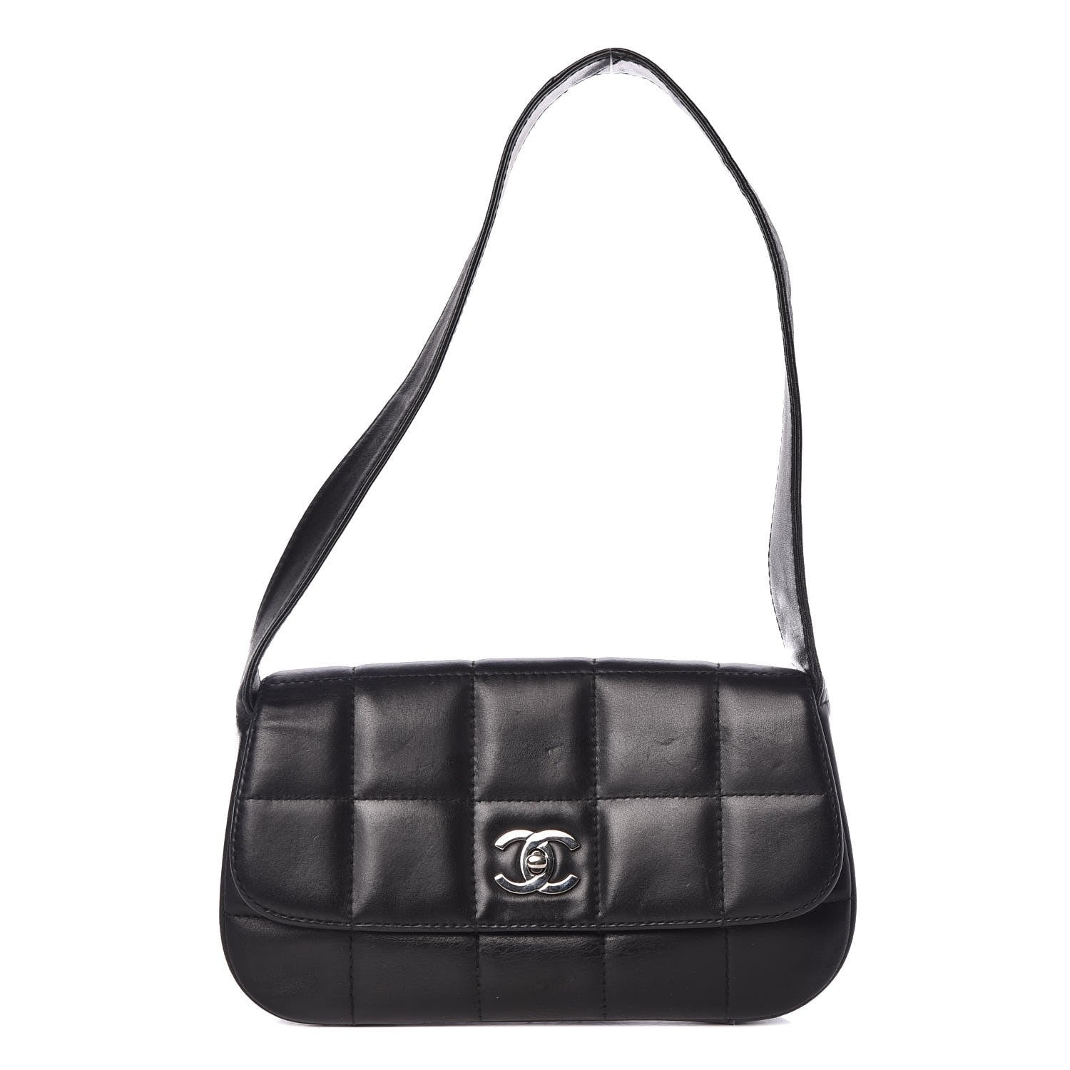 Chanel Lambskin Quilted CC Chocolate Bar Flap Black 1 of 10