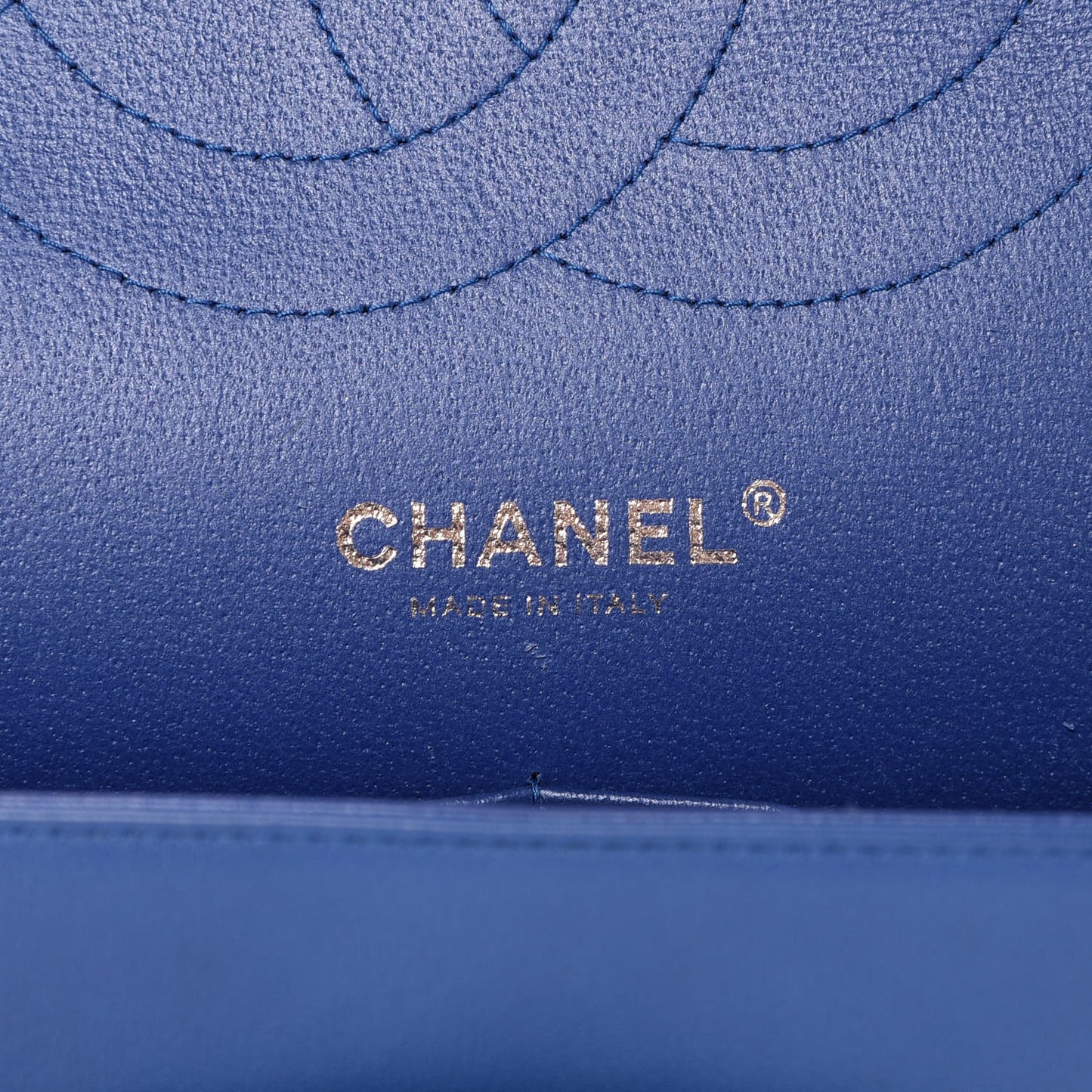 Patent Quilted Jumbo Double Flap Dark Blue