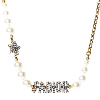 Christian Dior Pearl Tribal Choker Necklace Gold 1 of 5