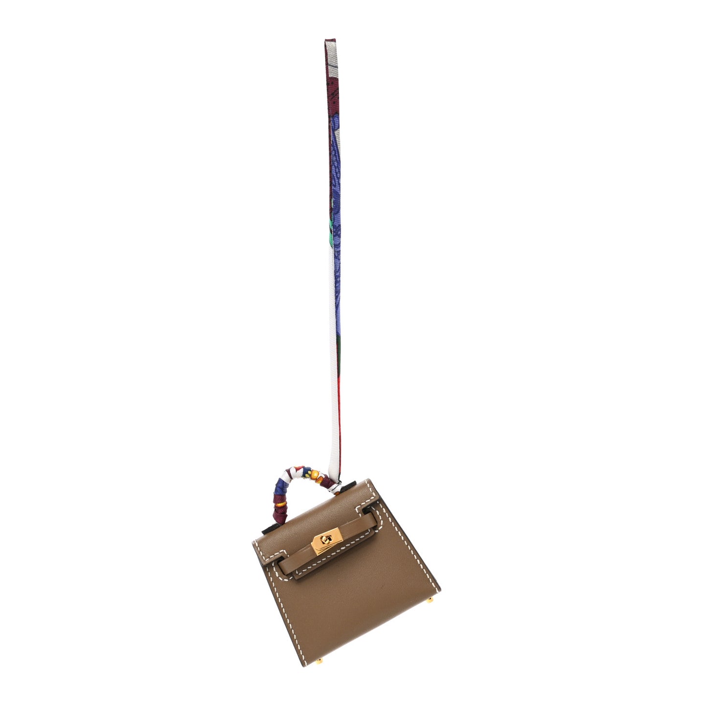 Tadelakt Mini Kelly Twilly Bag Charm Etoupe