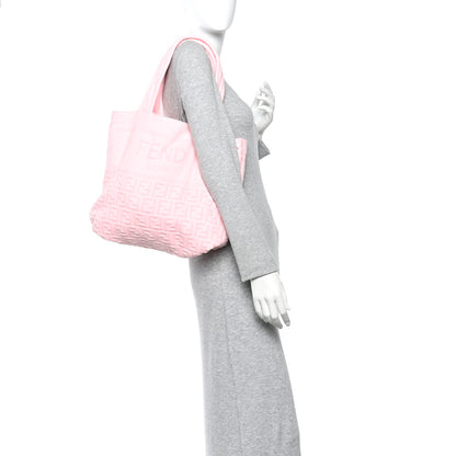 Fendi Terrycloth FF Embossed Beach Towel Tote Bag Pink 2 of 8