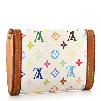 Louis Vuitton Monogram Multicolor Porte-Monnaie Plat Coin Purse White 3 of 12