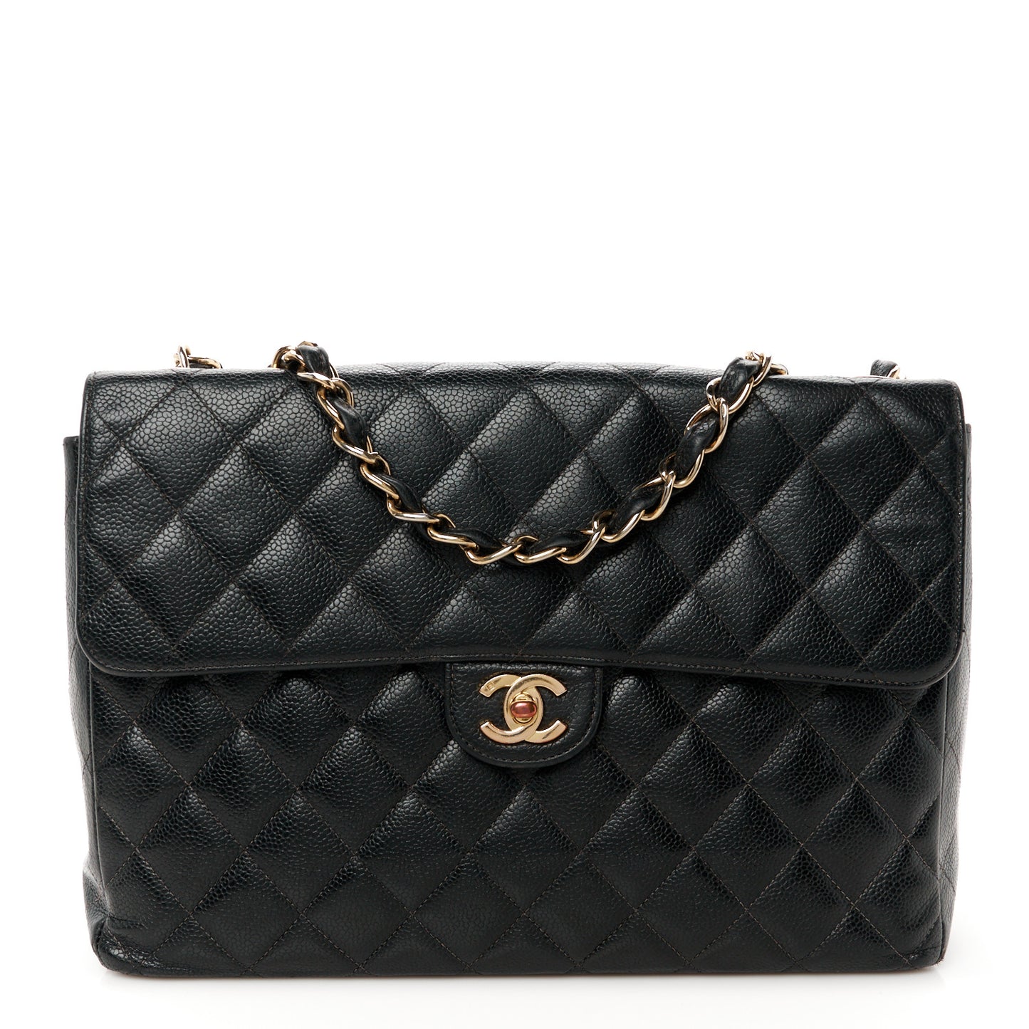 Caviar Quilted Jumbo Single Flap Black