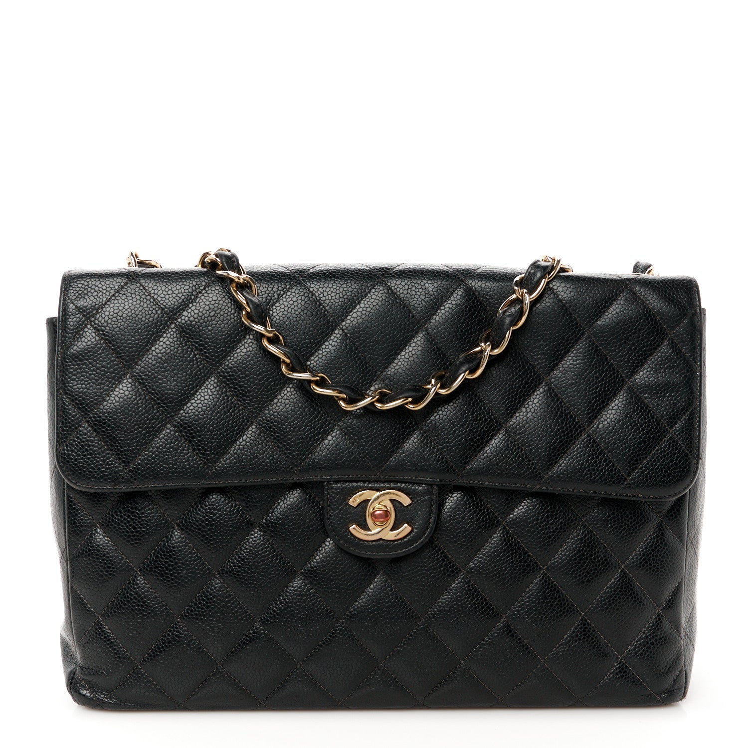 Chanel Caviar Quilted Jumbo Single Flap Black 1 of 12