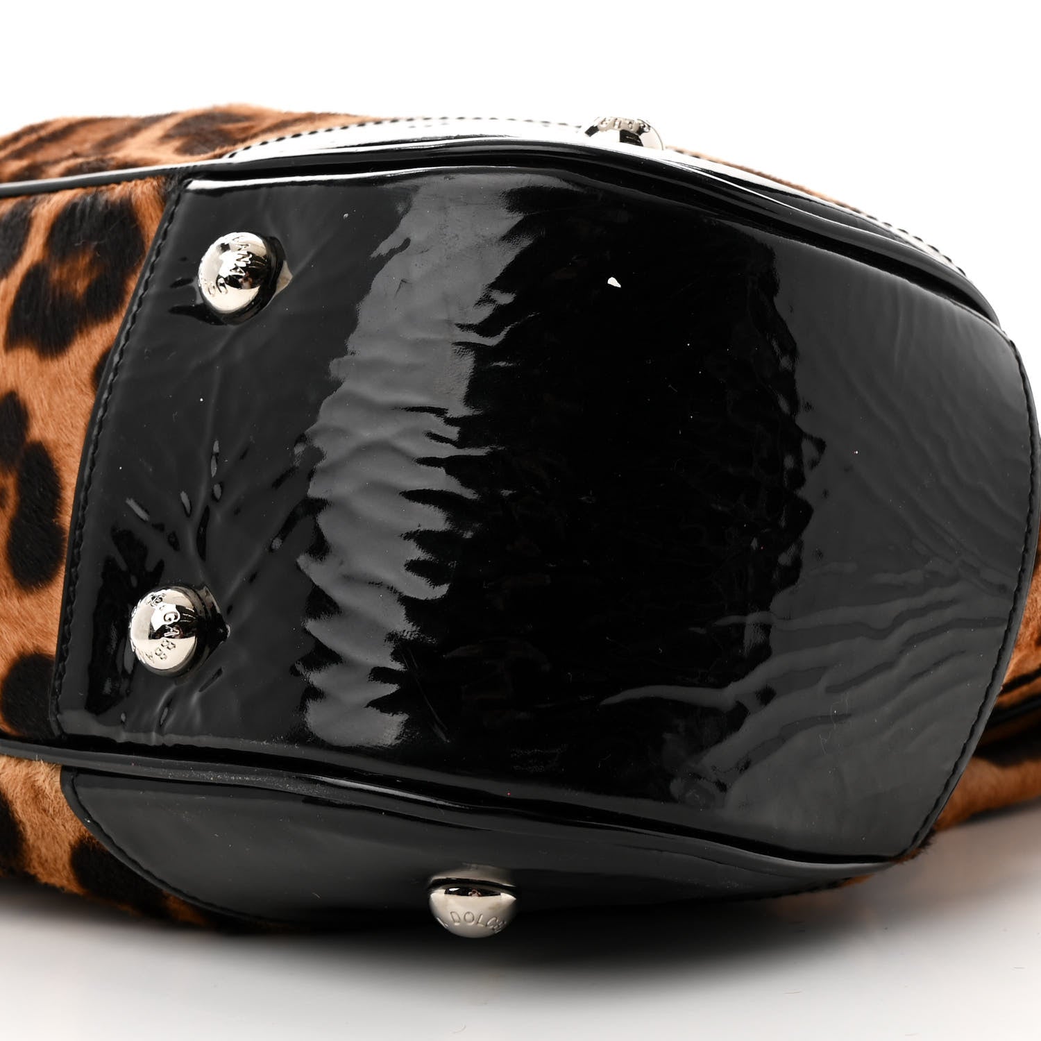 Dolce & Gabbana Calf Hair Leopard Print Patent Miss Silky Satchel Naturale 9 of 11