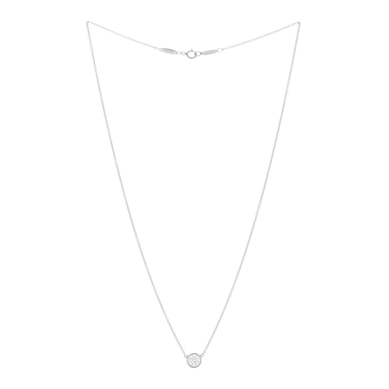 Tiffany Platinum Diamond .65ct Elsa Peretti Diamonds by the Yard Pendant Necklace 3 of 5