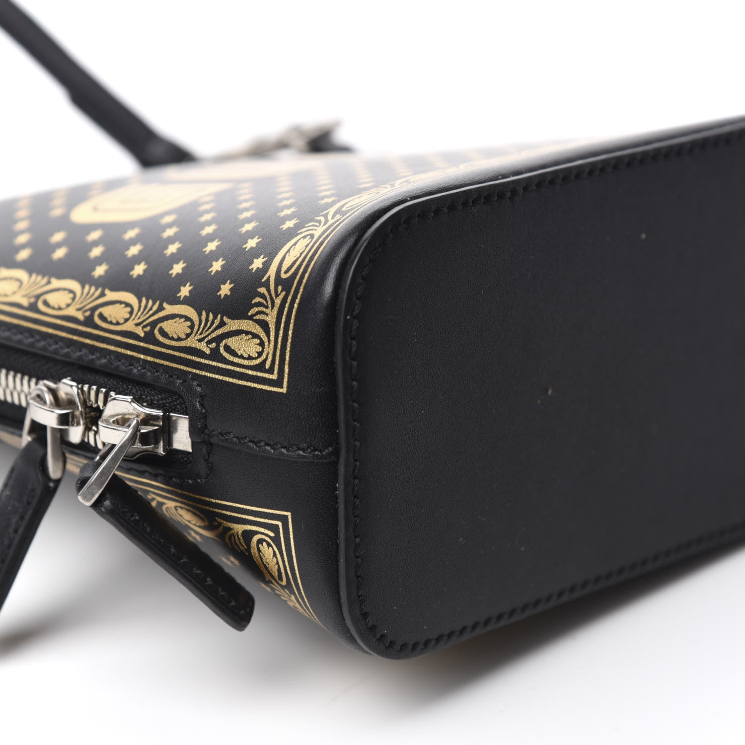 Gucci X SEGA Calfskin GUCCY Stars Mini Dome Shoulder Bag Black Gold 6 of 10