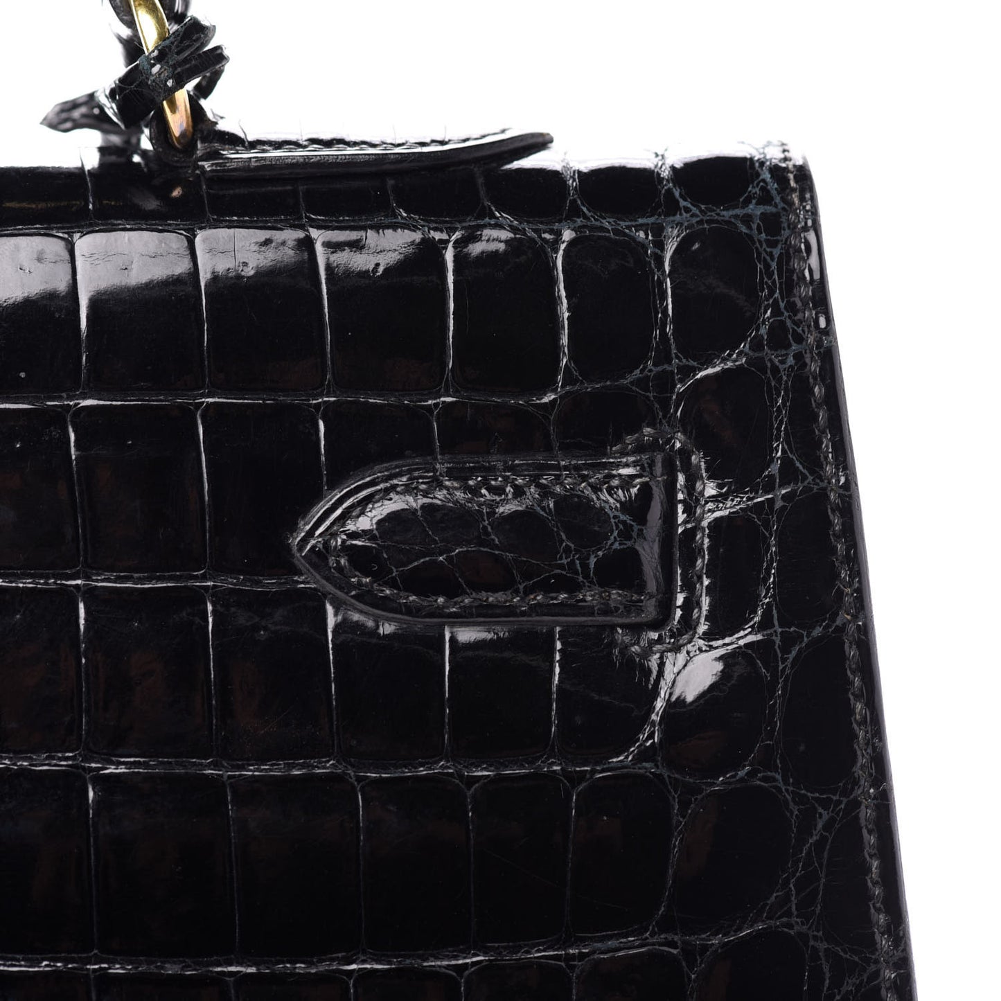 Shiny Crocodile Kelly Sellier 32 Black