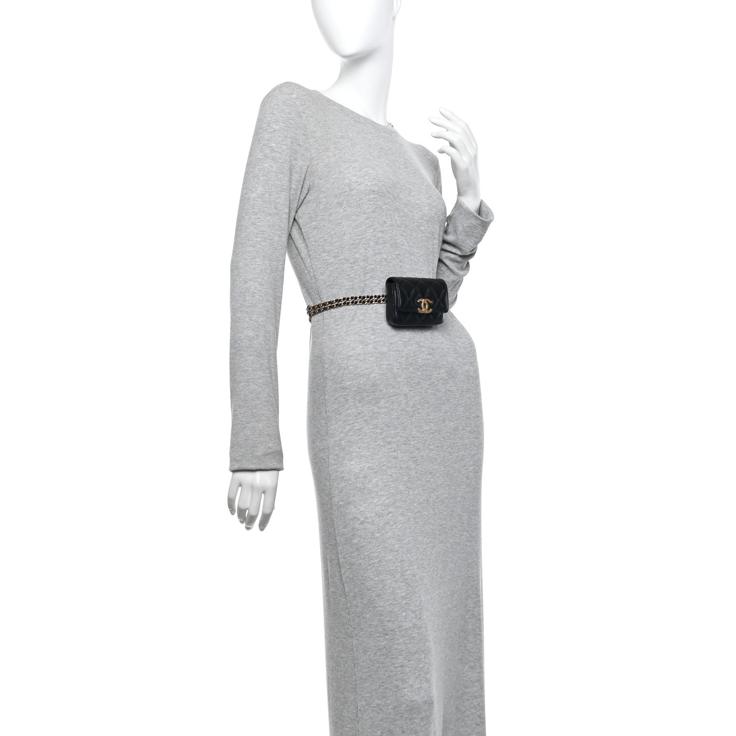 Chanel Lambskin Quilted Flap Chain Belt Bag Black 2 of 14