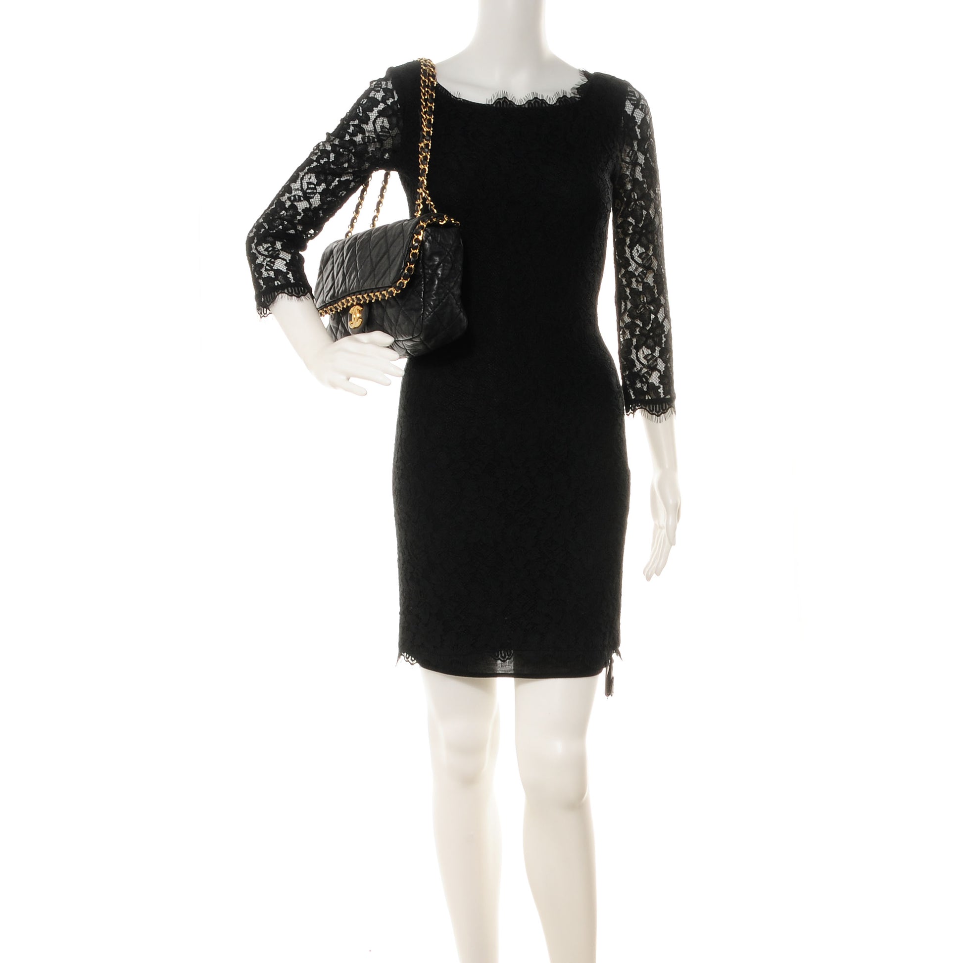 Chanel Calfskin Quilted Medium Chain Me Flap Black 2 of 8