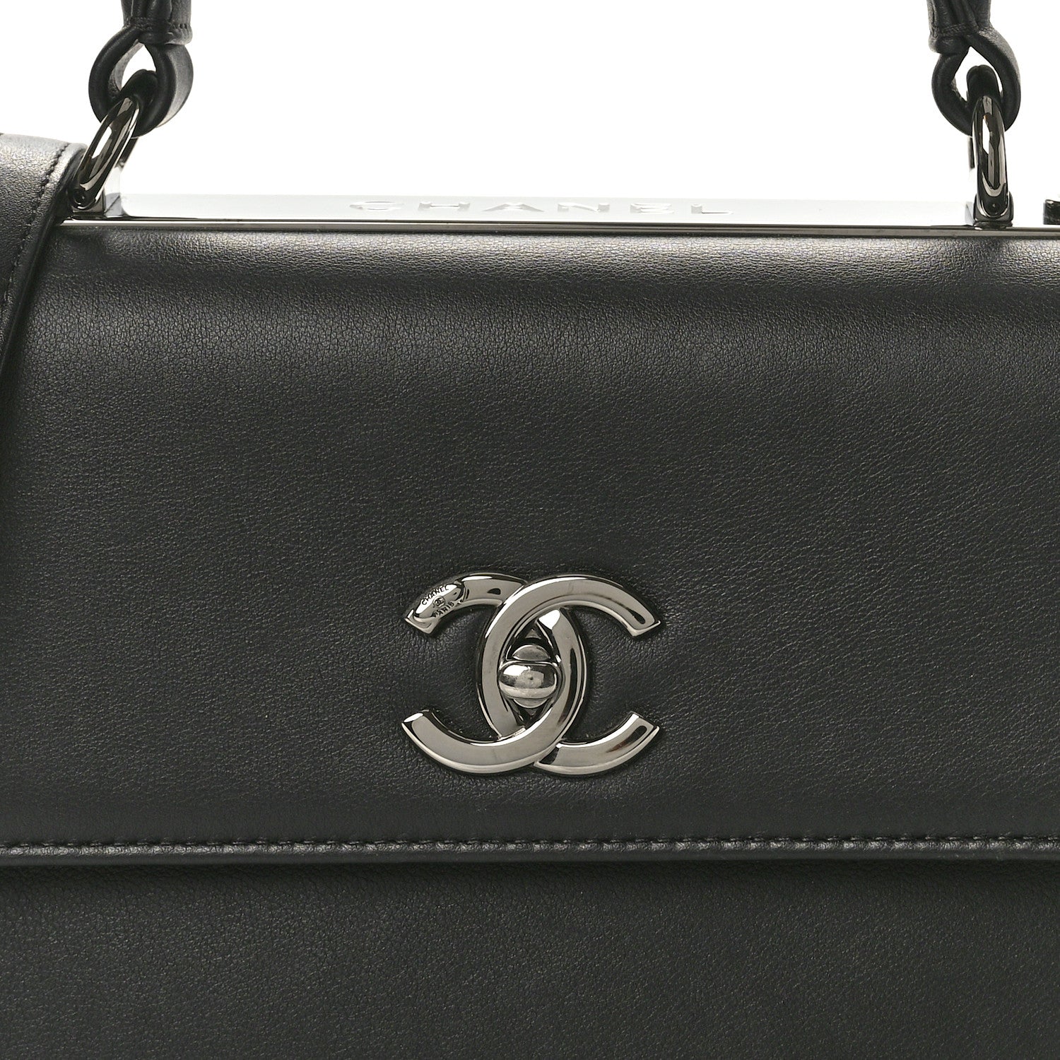 Chanel Calfskin Small Trendy CC Dual Handle Flap Bag Black 8 of 10