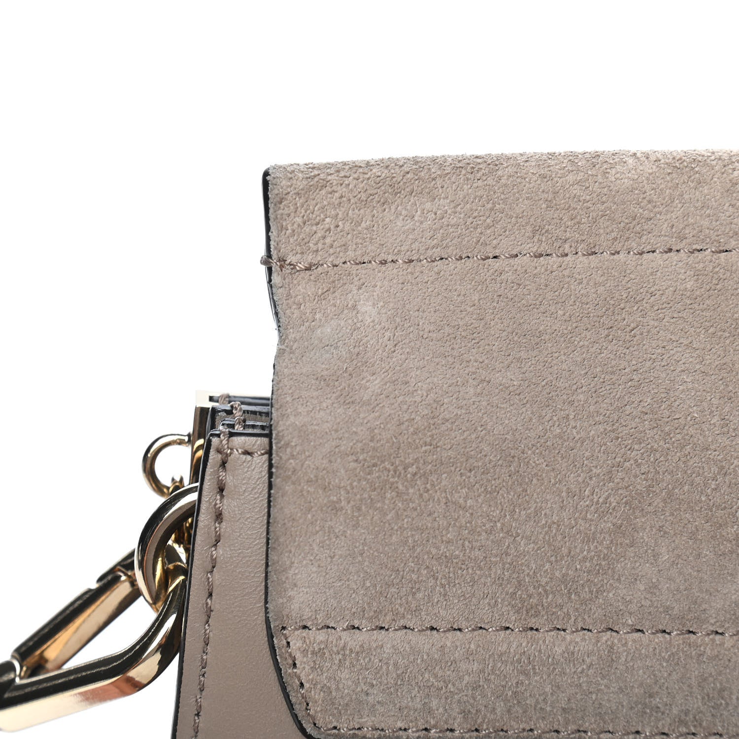 Chloe Calfskin Suede Medium Faye Shoulder Bag Motty Grey 11 of 11