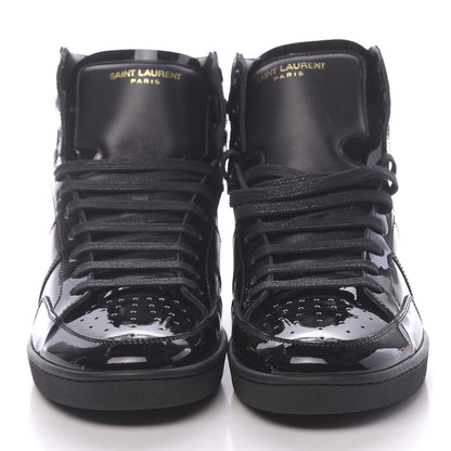 Saint Laurent Patent Court Classic SL/10H High Top Sneakers 43 Black 2 of 9