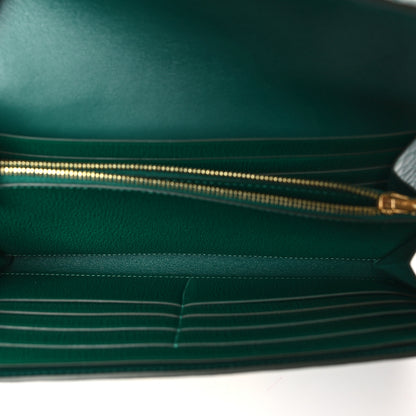 Hermes Shiny Alligator Constance Long Wallet Vert Emeraude 11 of 18