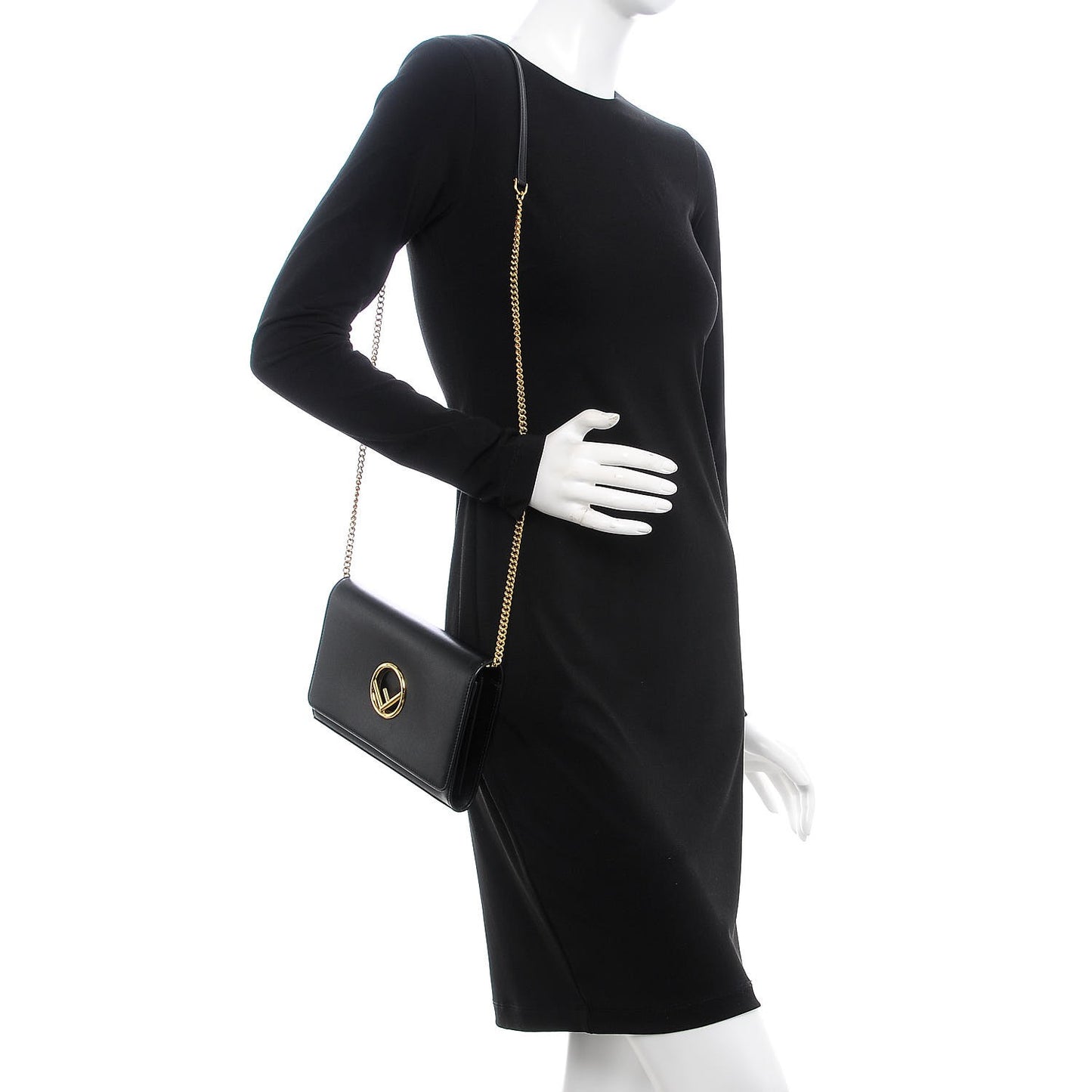 Vitello Liberty Lucido F is Fendi Wallet on Chain Black
