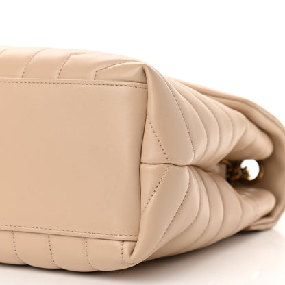 Saint Laurent Calfskin Y Quilted Monogram Medium Loulou Chain Satchel Nude Power 9 of 9