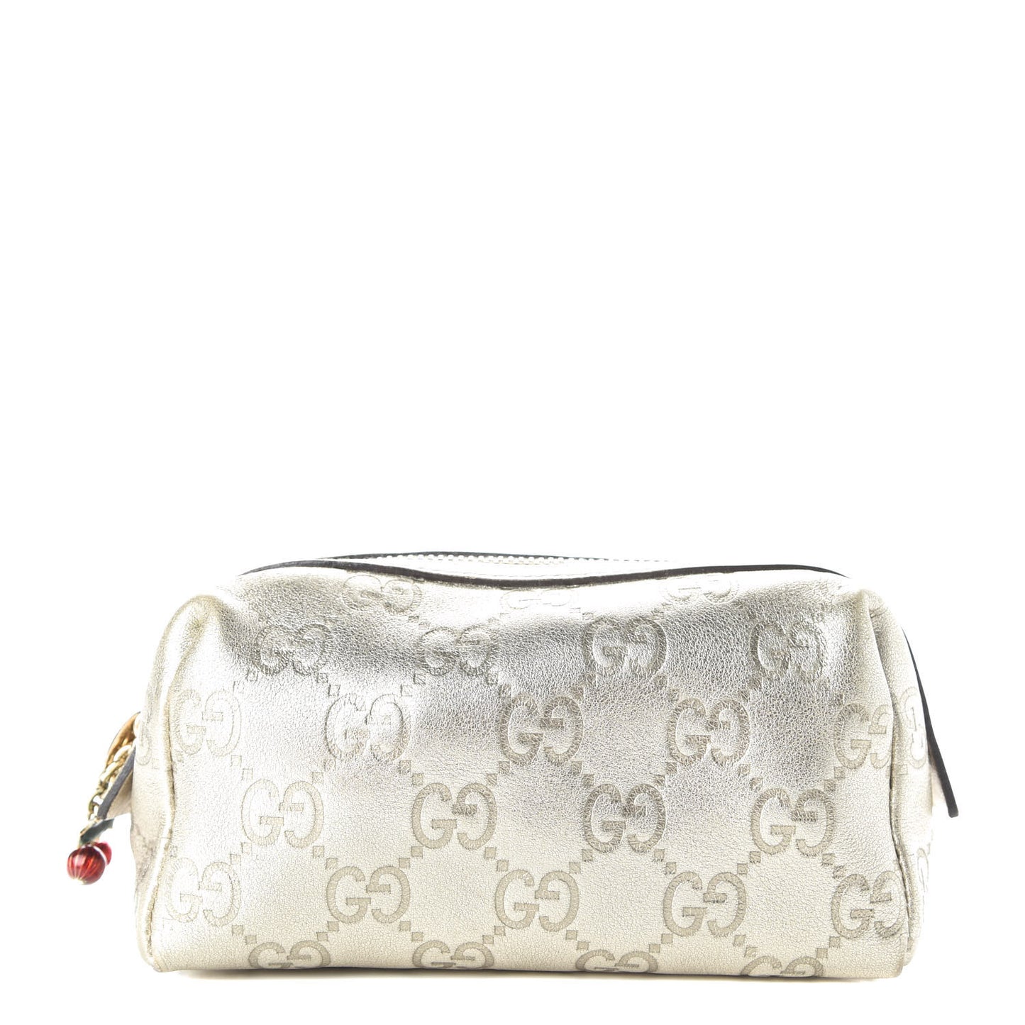 Metallic Guccissima Small Cosmetic Case Gold