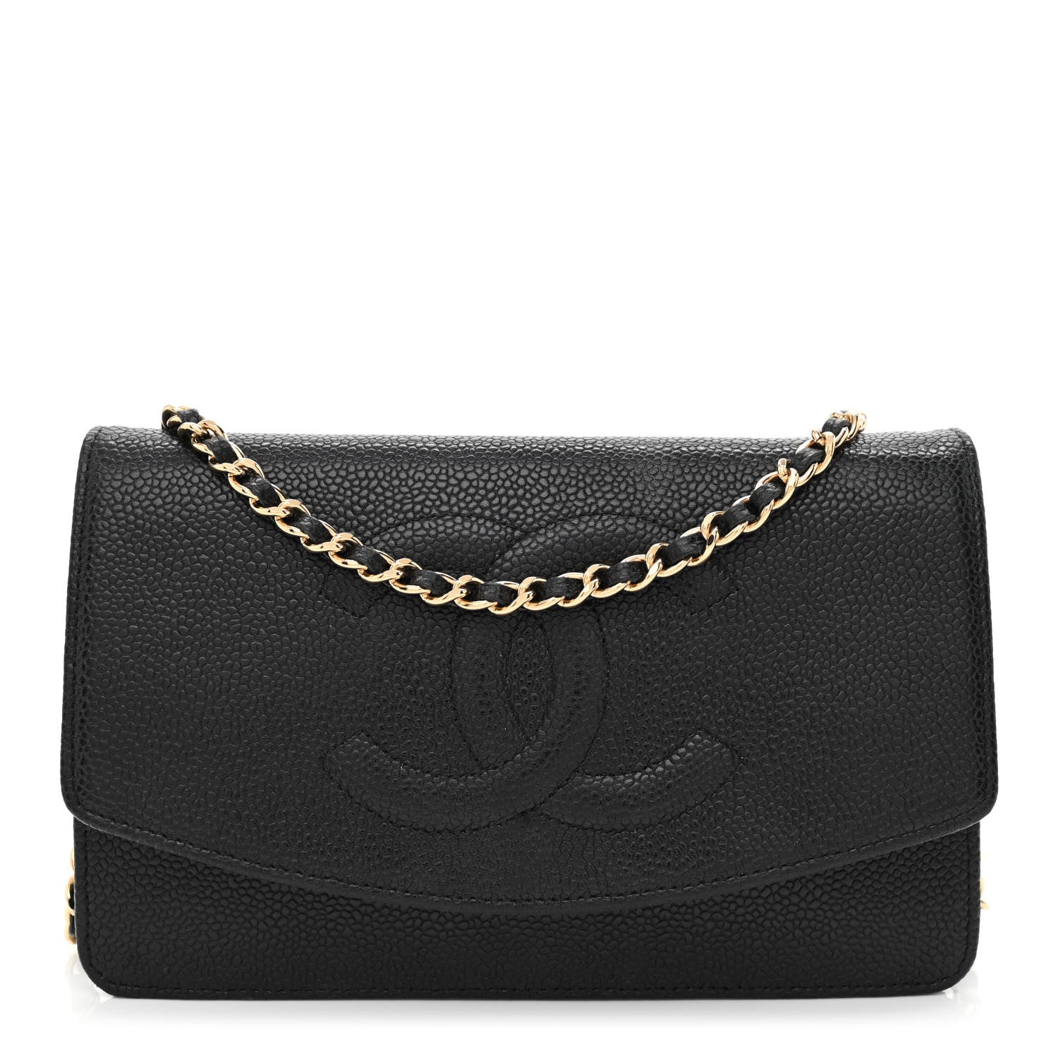 Chanel Caviar Timeless CC Wallet On Chain WOC Black 1 of 14