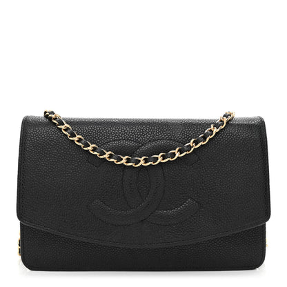 Chanel Caviar Timeless CC Wallet On Chain WOC Black 1 of 14