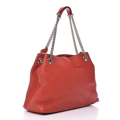 Gucci Pebbled Calfskin Medium Soho Chain Shoulder Bag Sun Orange 3 of 18