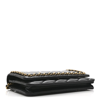 Chanel Lambskin Quilted Chain Around Wallet On Chain WOC Black 4 of 11