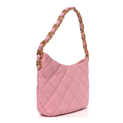 Chanel Lambskin Quilted CC Links Hobo Light Pink 3 of 11