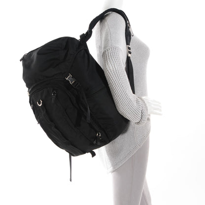 Prada Tessuto Nylon Double Buckle Backpack Black 2 of 9