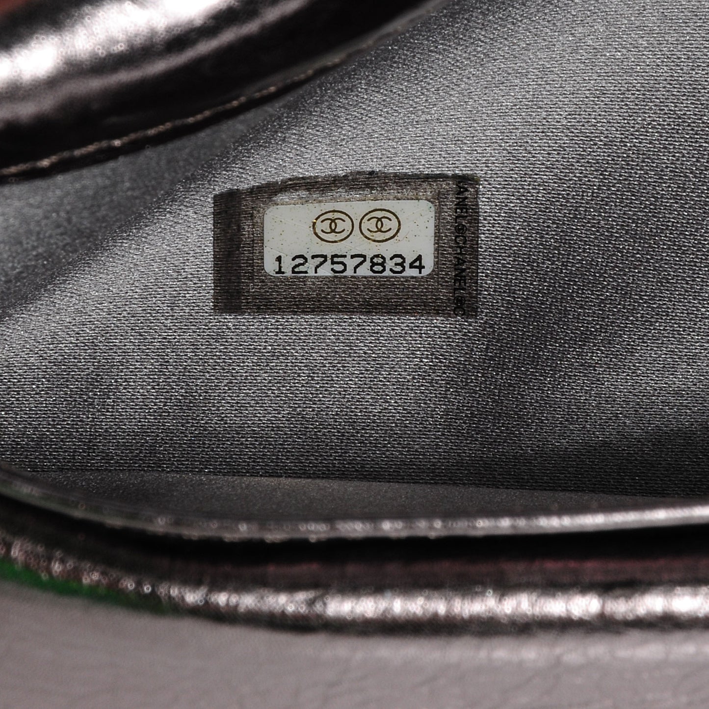 Leather CC Bow Wallet Metallic Dark Silver