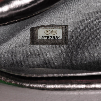 Chanel Leather CC Bow Wallet Metallic Dark Silver 6 of 8