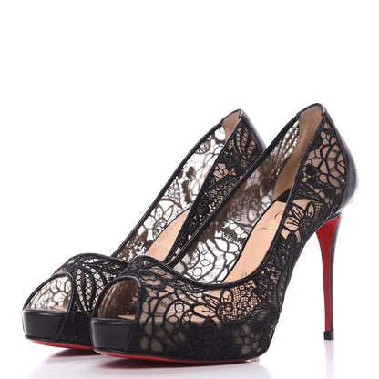 Christian Louboutin Nappa Rete Very Lace 100 Pumps 36.5 Black 3 of 11