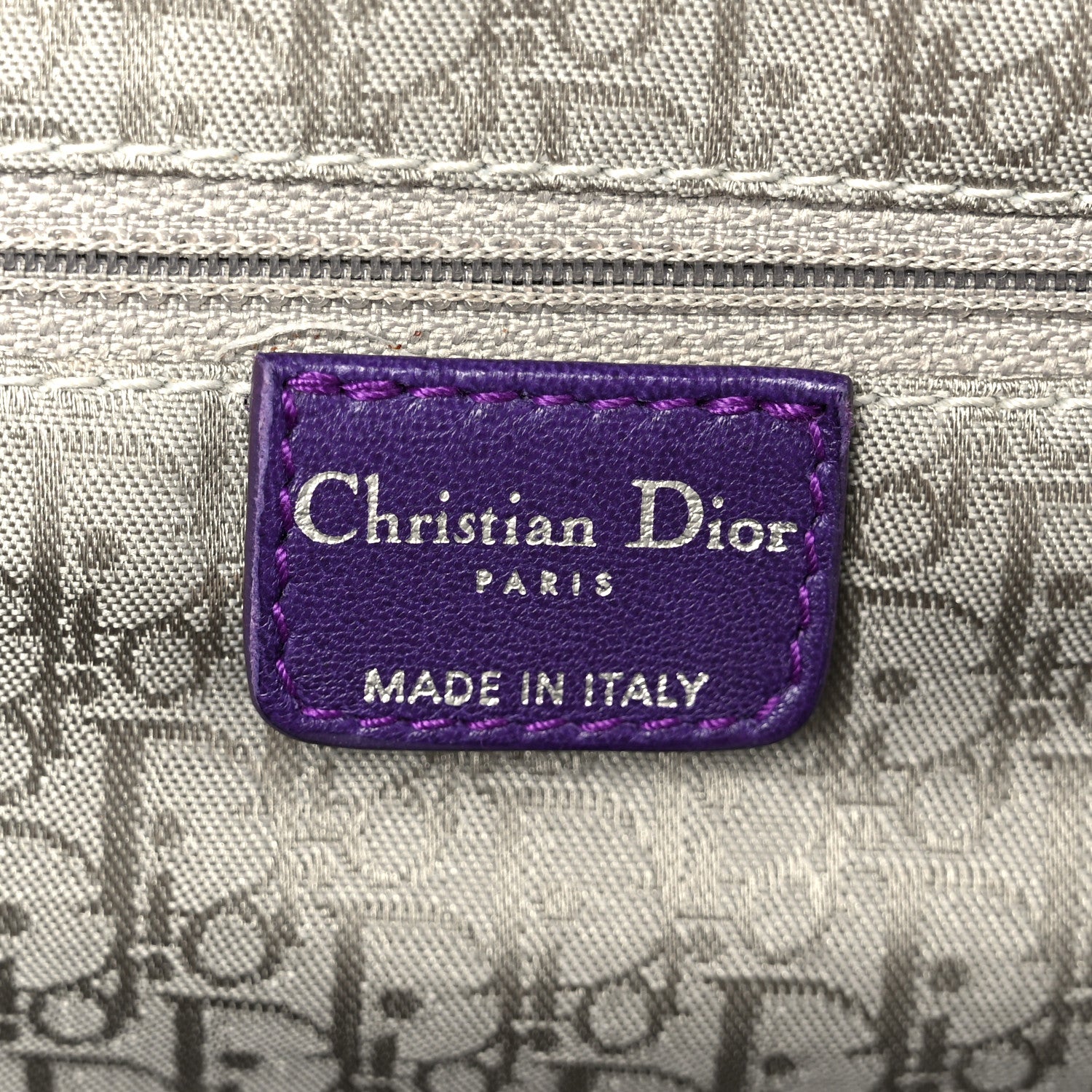Christian Dior Lambskin Plisse Pleated Frame Satchel Violet Fonce