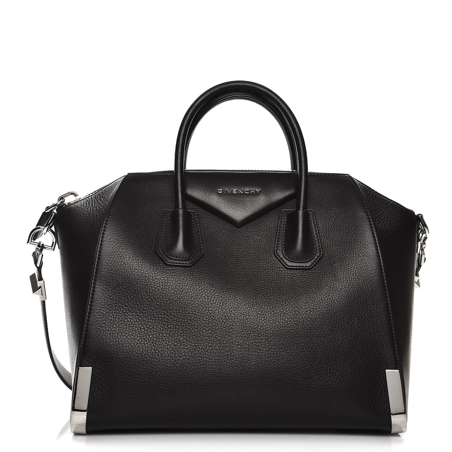 Calfskin Medium Silver Corners Antigona Black
