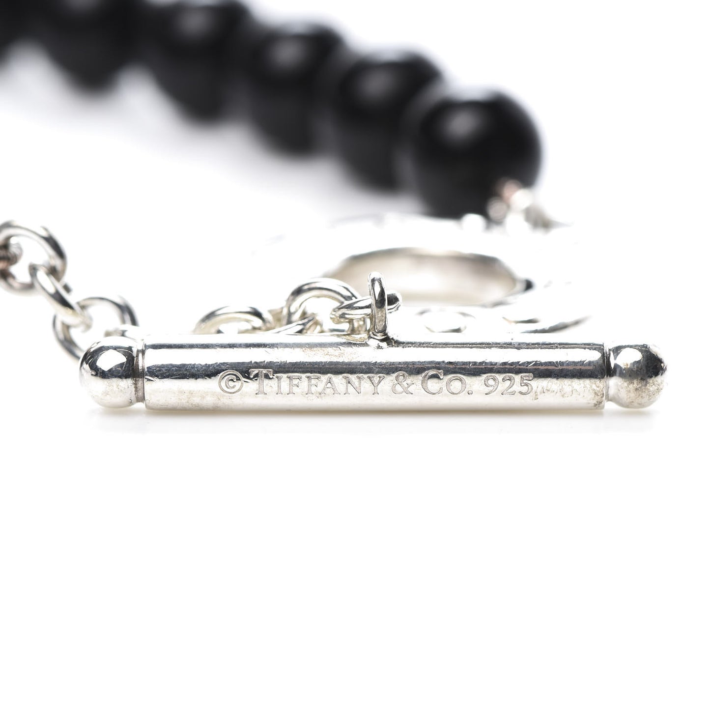 Sterling Silver Black Onyx Bead Toggle Bracelet