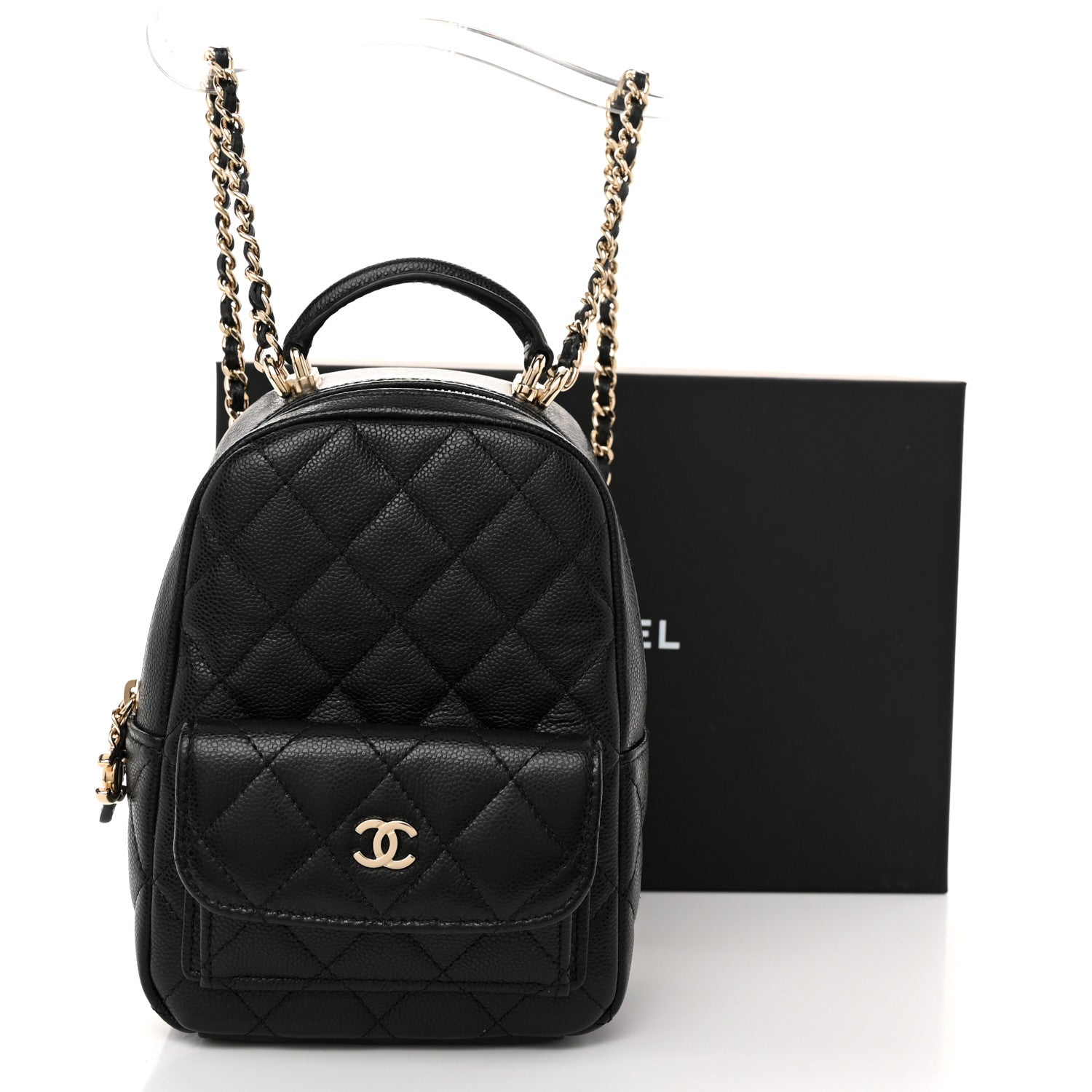 Chanel Caviar Quilted CC Mini Classic Backpack Black 10 of 10