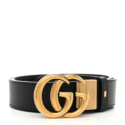 Gucci Calfskin Double G Reversible 37mm Belt 95 38 Black Cocoa 2 of 7