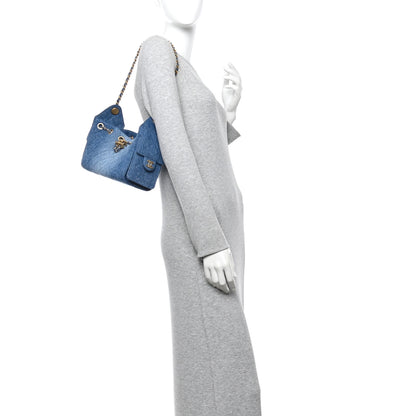 Chanel Washed Denim Quilted Mini Chanel 25 Handbag Blue 2 of 11