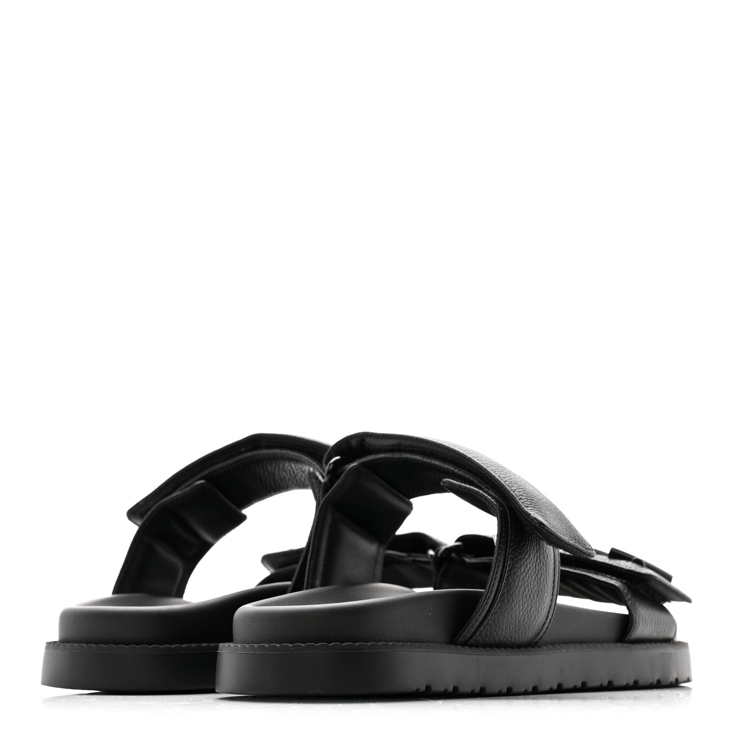 Louis Vuitton Grained Calfskin Sunset Comfort Flat Sandals 38 Black 9 of 20