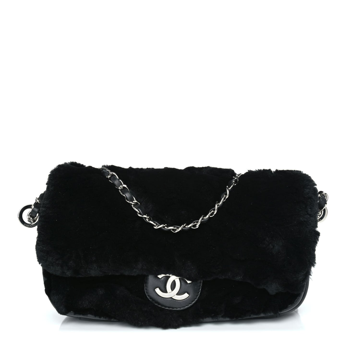 Rabbit Fur Flap Black