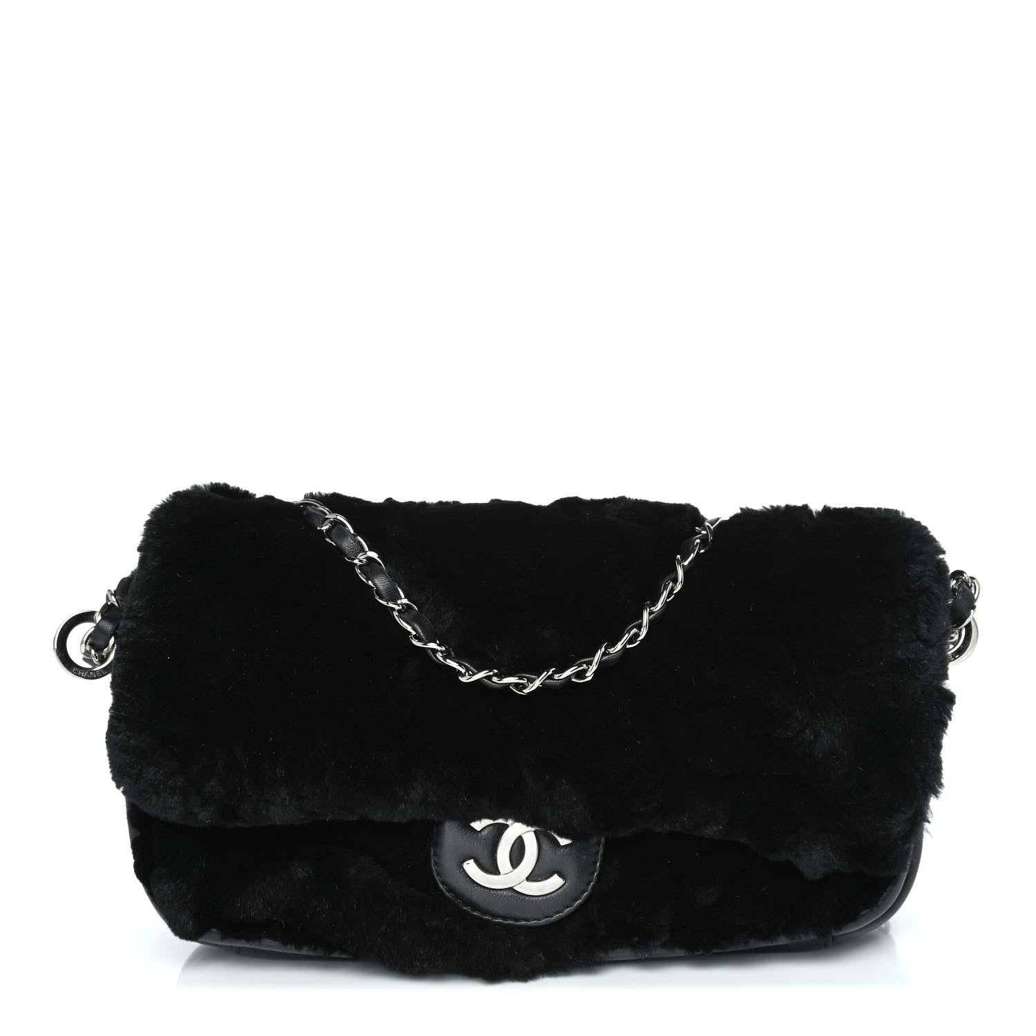 Chanel Rabbit Fur Flap Black 1 of 13