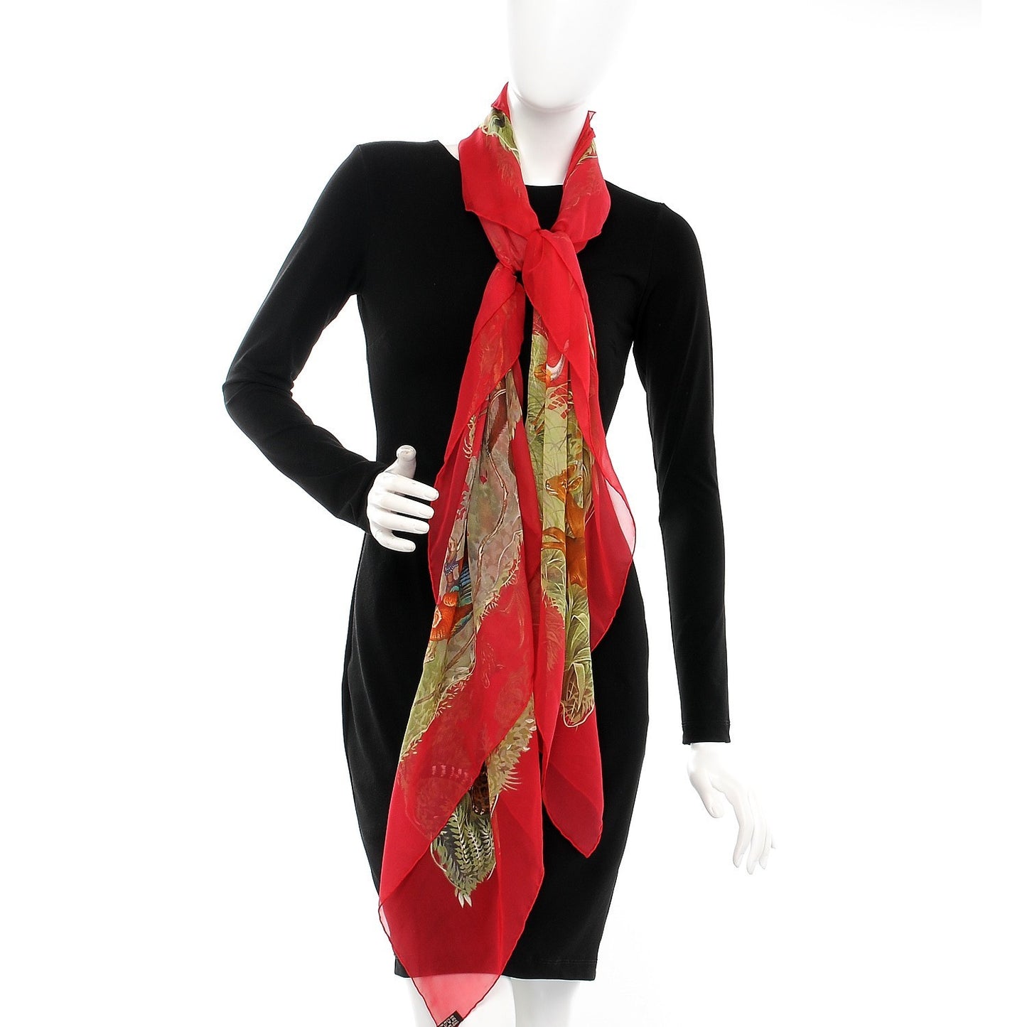 Silk Mousseline Equateur Shawl 140 Framboise Tilleul Bleu Canard