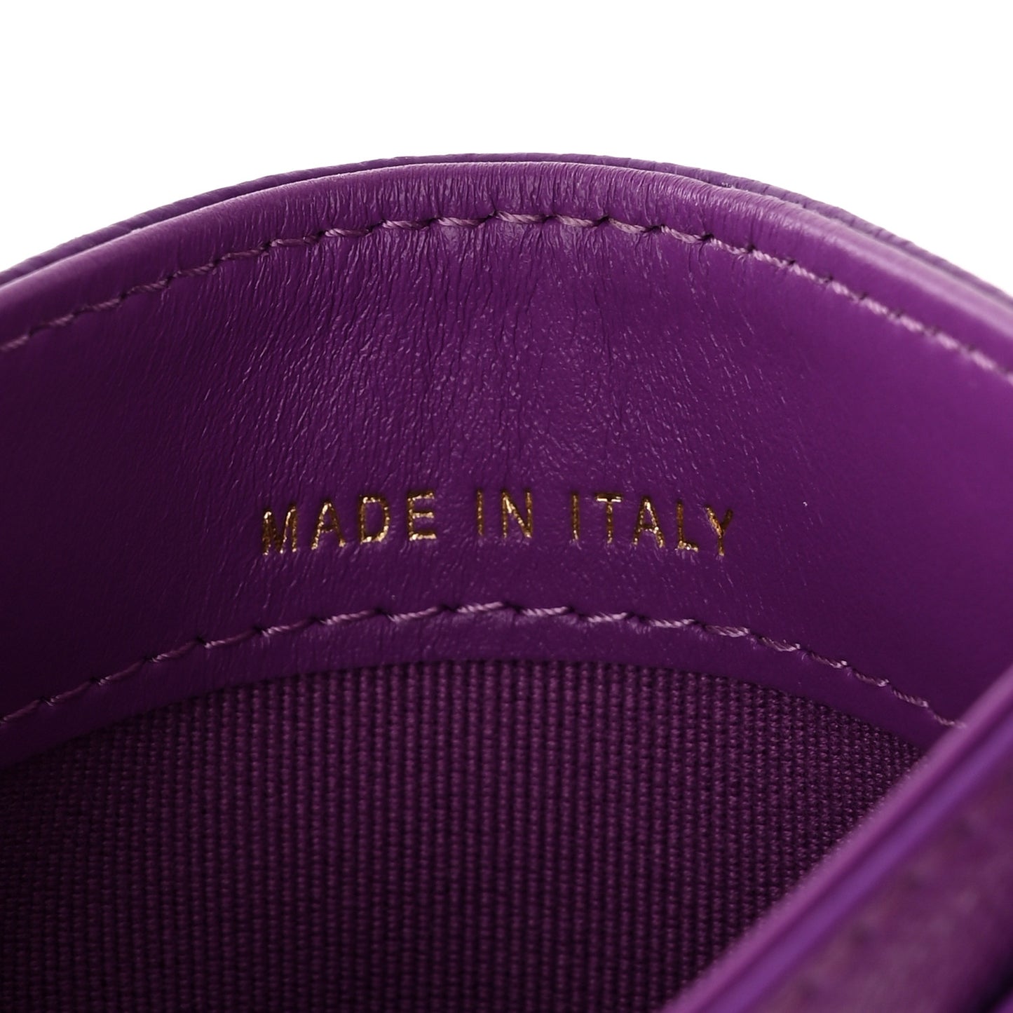 Caviar Quilted Card Holder Purple