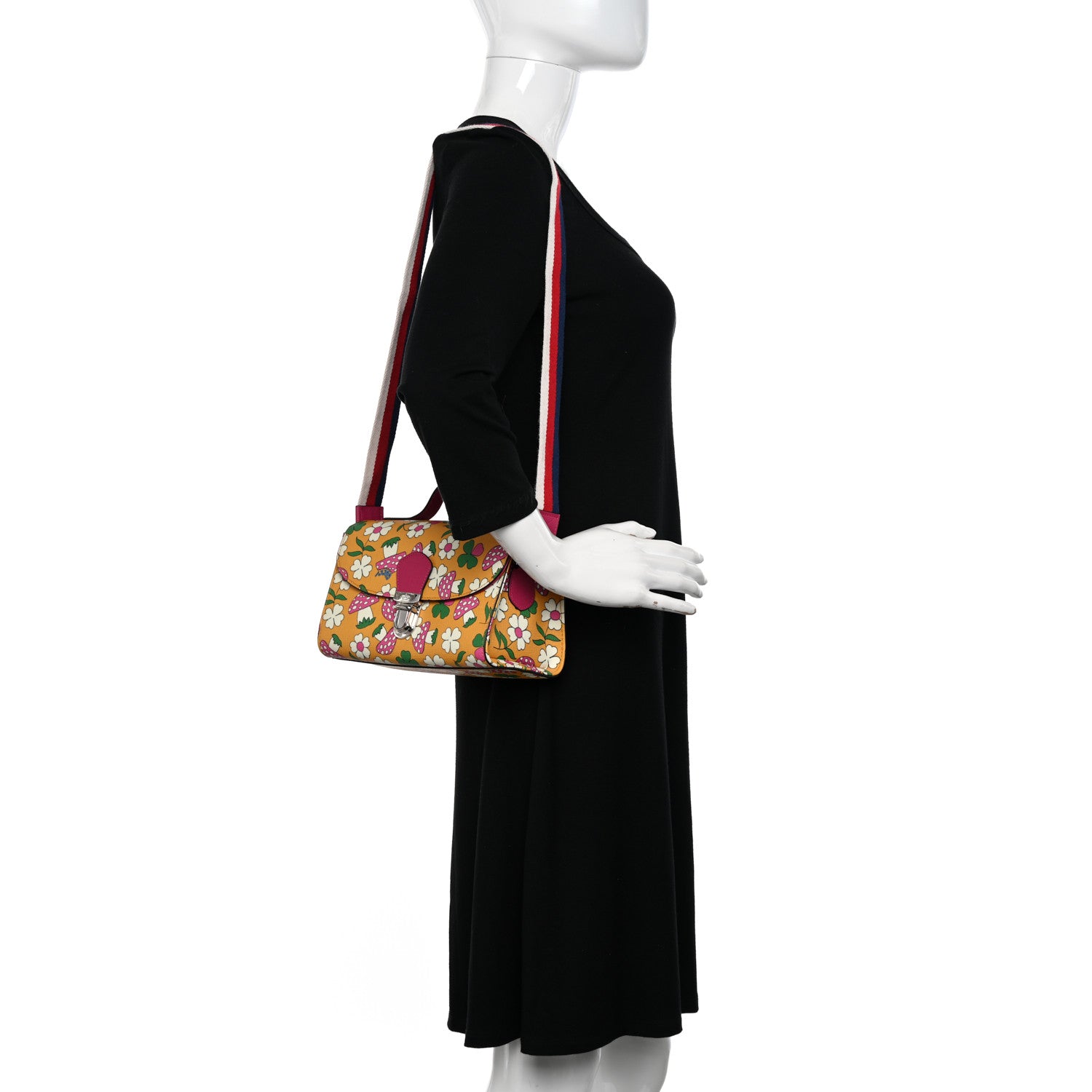 Gucci Canvas Childrens Flower Mushroom Print Shoulder Bag 2 of 11