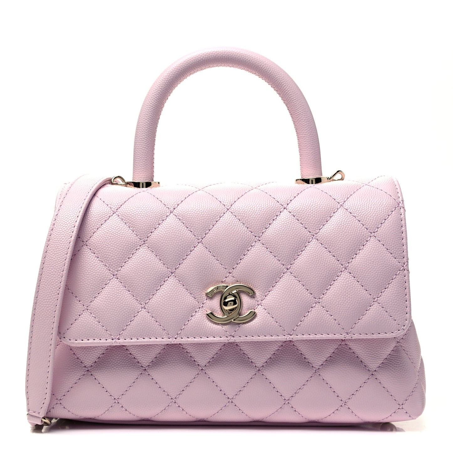Caviar Quilted Mini Coco Handle Flap Pink