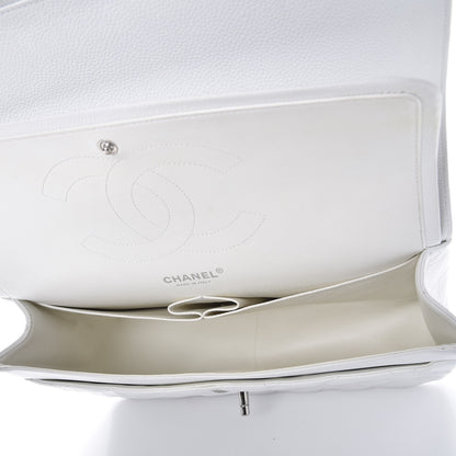 Chanel Caviar Quilted Jumbo Double Flap White 6 of 11