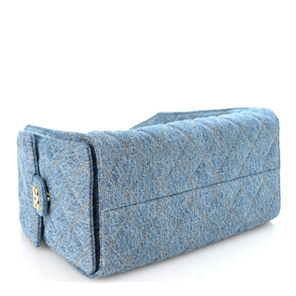 Chanel Denim Quilted Small Chanel 25 Handbag Blue 4 of 10