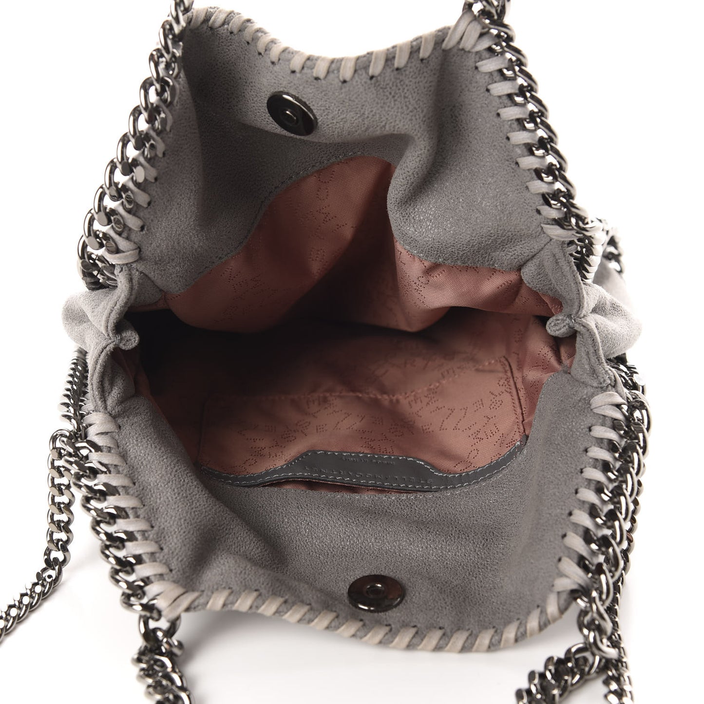 Shaggy Deer Mini Falabella Fold Over Tote Light Grey